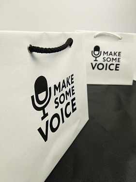Пакет белый имитлин «Make Some Voice» - «ТОРГОВЫЙ ДОМ ПРОМПАК».  7