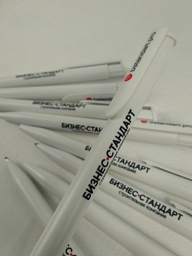 Ручка пластиковая шариковая «Happy» белая с УФ-печатью - Строительная компания «Бизнес-Стандарт» .  8