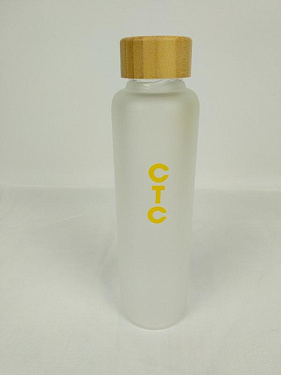 Стеклянная бутылка с бамбуковой крышкой «Foggy» - «СТС».  2