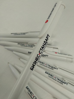 Ручка пластиковая шариковая «Happy» белая с УФ-печатью - Строительная компания «Бизнес-Стандарт» .  7