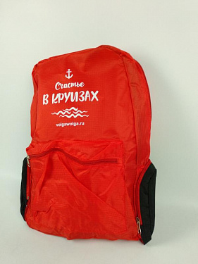Рюкзак «Fold-it» складой (красный) - «этно медведь, утка, заяц, лиса» - Теплоходная компания «ВолгаWolga» - «Большой МАЯК».  10