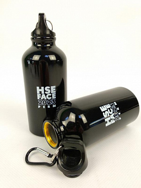Бутылка «Hip S» с карабином - «HSE FACE 2023 PERM» - «ВШЭ».  2