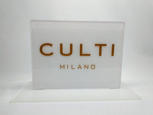 Подставка с логотипом из прозрачного акрила «CULTI MILANO» - Cалон элитных подарков «Мир подарков» - «Знаки внимания».  13