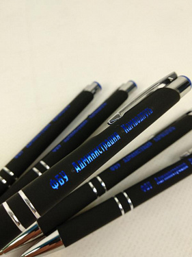 Ручка металлическая шариковая «Legend Mirror Gum» soft-touch с цветной гравировкой - «Администрация «Камводпуть».  9