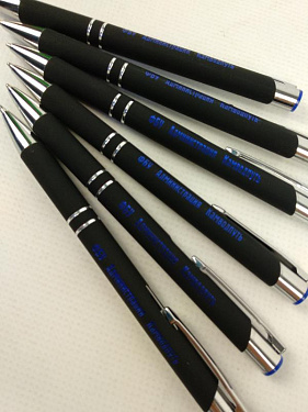 Ручка металлическая шариковая «Legend Mirror Gum» soft-touch с цветной гравировкой - «Администрация «Камводпуть».  3