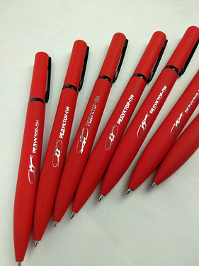 Ручка металлическая шариковая MIRROR BLACK, покрытие soft touch - «Редуктор-ПМ» - Для холдинга «Вертолеты России» - «Редуктор-ПМ».  2