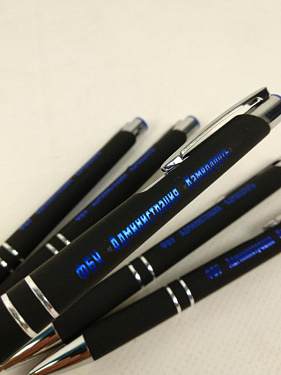 Ручка металлическая шариковая «Legend Mirror Gum» soft-touch с цветной гравировкой - «Администрация «Камводпуть».  8