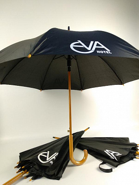  Зонт-трость «EVA HOTEL» с деревянной ручкой, полуавтомат для «Ева-Комфорт».  2
