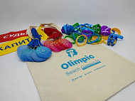 Комплект – сумка х/б, браслет силиконовый, медали акриловые, повязка - Olimpic Брайт Софт