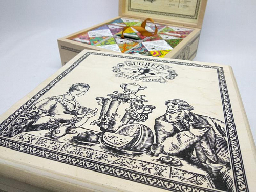 Подарочный набор - коллекция из 9 чаёв «Сугревъ» в деревянной коробке - ПДНТ «Губерния».  8