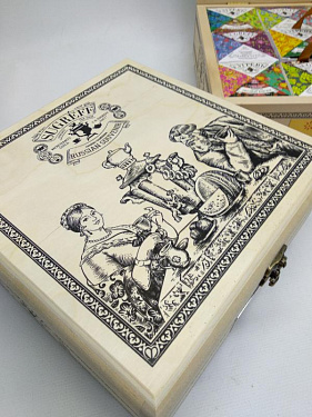 Подарочный набор - коллекция из 9 чаёв «Сугревъ» в деревянной коробке - ПДНТ «Губерния».  5