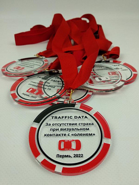 Медали акриловые с УФ печатью - «TRAFFIC DATA» - «ТраффикДэйта»