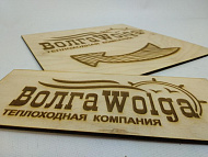 Деревянные таблички из фанеры Теплоходная компания «ВолгаWolga»